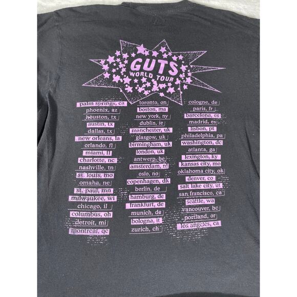 Olivia Rodrigo GUTS World Tour Tee Black L - Picture 6 of 7